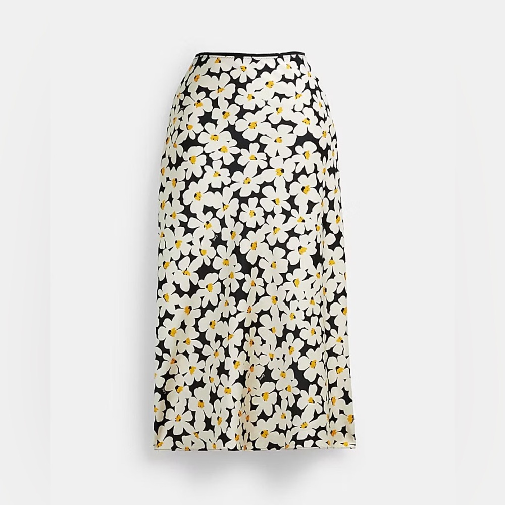 Coach Long Floral Midi Skirt